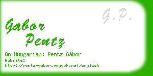 gabor pentz business card