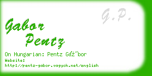 gabor pentz business card